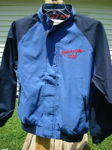 Ride for kids motorcycle rain jacket size m blue w/red trim 2005 preow mint