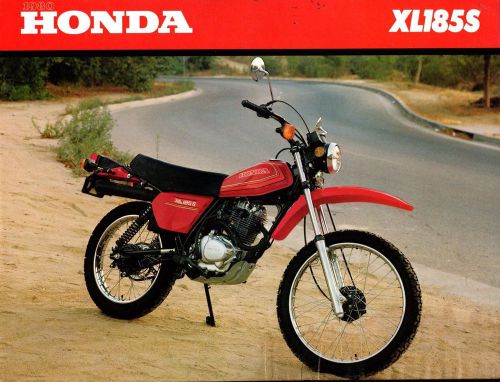 1980 honda xl185s motorcycle sales brochure single page 2 sided read (368)