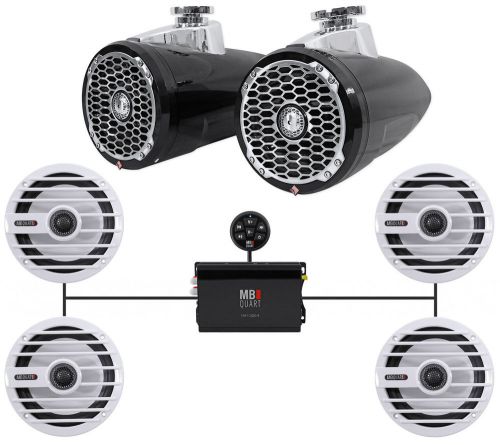 2) rockford fosgate pm2652w-b 6.5&#034; 340w marine wakeboards+4) speakers+amplifier