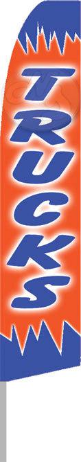 Used trucks orange swooper flag 16ft tall  banner ob