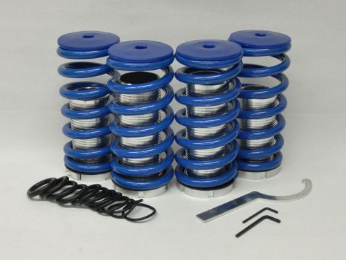 Honda adjustable 0-4&#034; blue w/ blue top suspension coilovers lowering springs kit