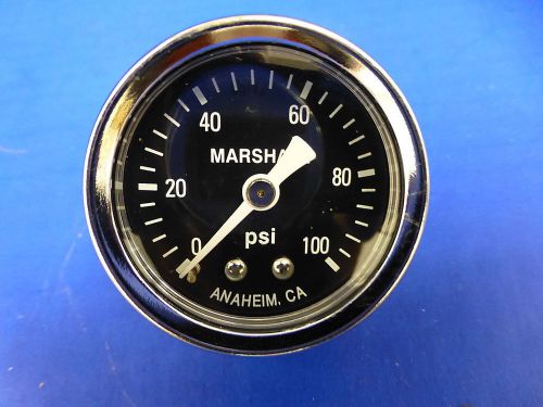Marshall gauge 0-100 psi fuel pressure oil pressure gauge black 1.5&#034; diameter