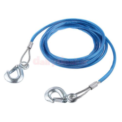 4m car tow cable heavy duty towing pull rope strap hooks durable 3 ton