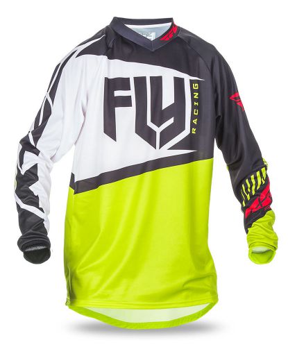 Fly racing black/lime/white mens &amp; youth f-16 dirt bike jersey mx atv 2017
