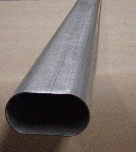 3.5 inch oval exhaust tubing, 3 foot straight aluminized
