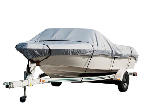 New komo heavy duty boat cover, trailerable 17-19&#039; grey, free storage bag