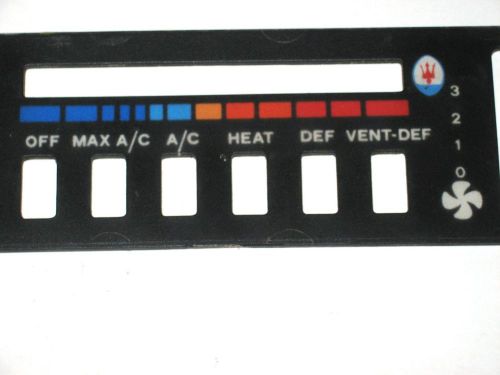 Maserati biturbo dash a/c heater control panel plate face
