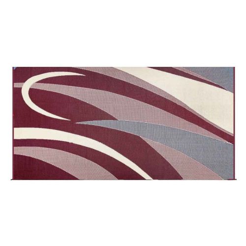 Outdoor reversible rug by mings mark burgundy / beige  8' x 20'