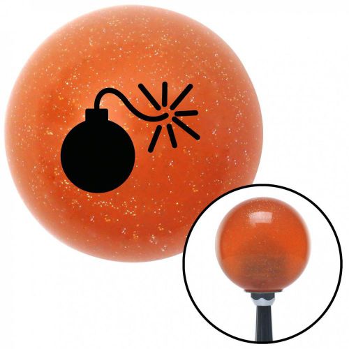 Black bomb orange metal flake shift knob with 16mm x 1.5 insert classic