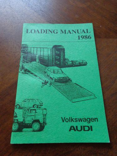 1986 volkswagen audi loading manual (print 1980) rabbit 5000 4000 gti jetta