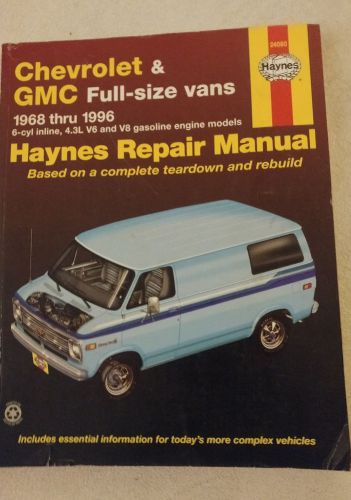 Haynes repair manual  24080 chevrolet gmc full-sized vans 1968 thru 1996