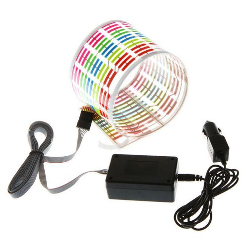 Beauty car sticker music rhythm led flash lamp light sound activated equalizer