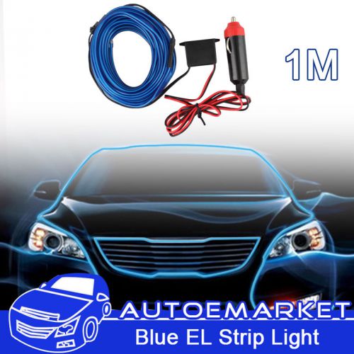 1m led el-wire car unique decor fluorescent blue strip neon lamp cold light suv