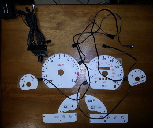 Ford contour svt indiglo glow white face gauges 160 mph w/ tach