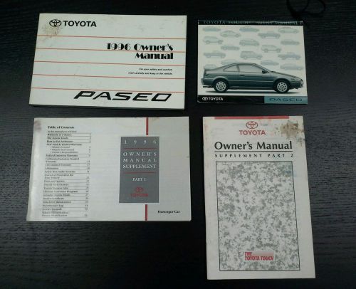 1996 toyota paseo owners manual - owners manual suplement 1 / 2 and mini manual