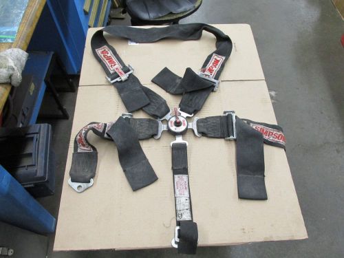 Simpson racing camlock 5 way harness v type pull down seat belts 29108bk
