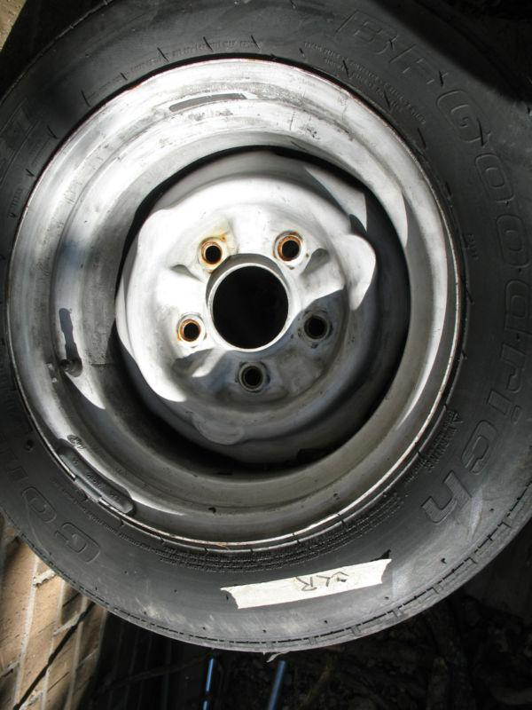 4 corvair wide wheels 7.5 inch x 13 inch diameter w/ 205r/60-13 radial ta tires