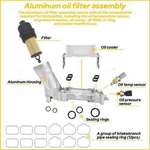 Aluminum Engine Oil Filter Housing Fits 2011-2016 Dodge Jeep Chrysler Ram3.6L, US $93.99, image 7
