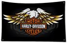 New harley davidson motorcycle w/ eagle 3 x 5 ft banner logo garage flag