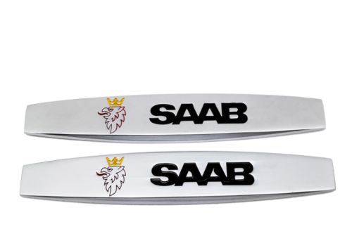 2pcs for saab scania side fender sticker badge emblem sticker rear matte silver