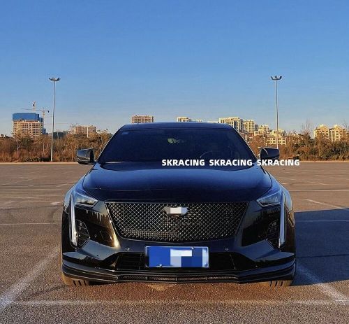 Gloss black front bumper mesh grille+center frame trim fits 2019-20 cadillac ct6