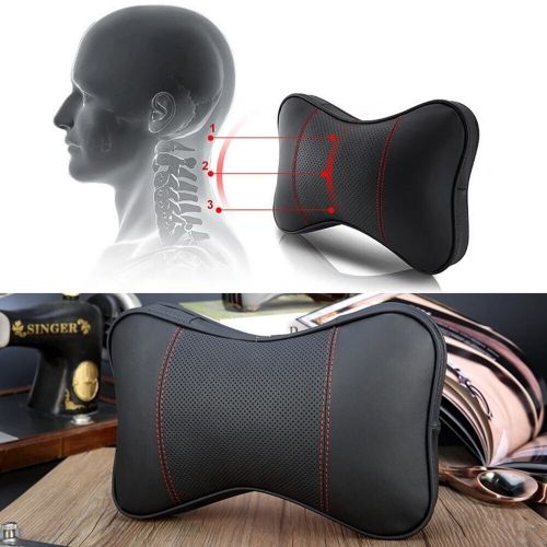 Breathable Car Neck Pillows Headrest with Perforated Cortex Skin Black, US $18.50, image 19