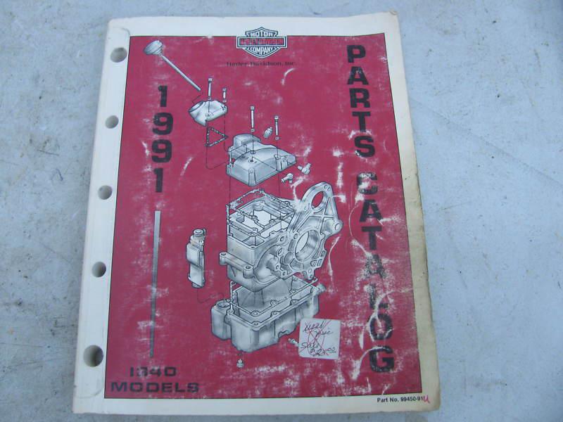Original harley-davidson 1991 1340 models parts catalog manual #99450-91