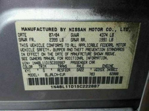 Nissan ALTIMA 2005 Owners Manual, US $16.33, image 3