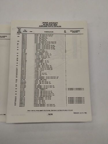 Piper PA-46-310/350P Malibu Airplane Parts Catalog Part No. 761-782-Copy, US $39.95, image 4
