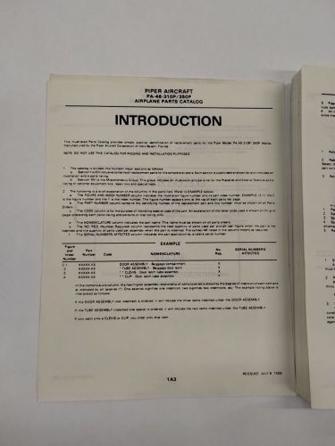 Piper PA-46-310/350P Malibu Airplane Parts Catalog Part No. 761-782-Copy, US $39.95, image 19