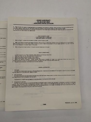 Piper PA-46-310/350P Malibu Airplane Parts Catalog Part No. 761-782-Copy, US $39.95, image 20
