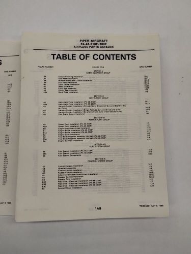 Piper PA-46-310/350P Malibu Airplane Parts Catalog Part No. 761-782-Copy, US $39.95, image 23
