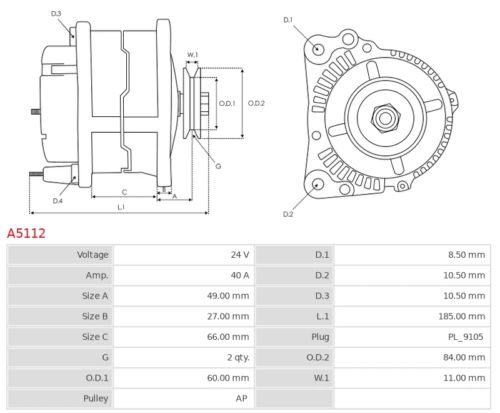 Alternator(5001847425,5010306537,ALTL436,ALTL436RR,ALTL436RR,PRAL436,75715.tabi), US $, image 4
