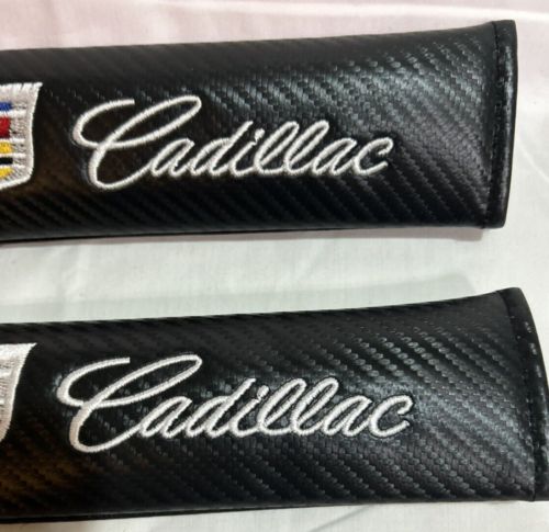Carbon Fiber Look Embroidery SET of Seat Belt Cover Shoulder Pads for CADILLAC, US $12.95, image 6