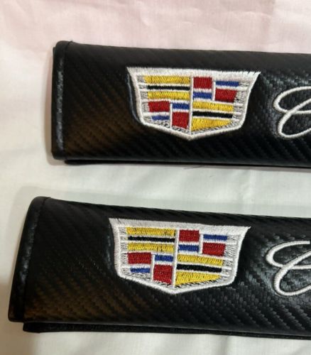 Carbon Fiber Look Embroidery SET of Seat Belt Cover Shoulder Pads for CADILLAC, US $12.95, image 7