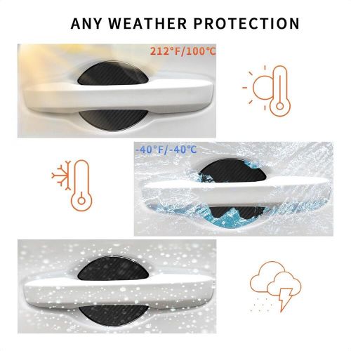 Tangsen 4pcs universal 3d carbon fiber texture car door (silicone) l, black