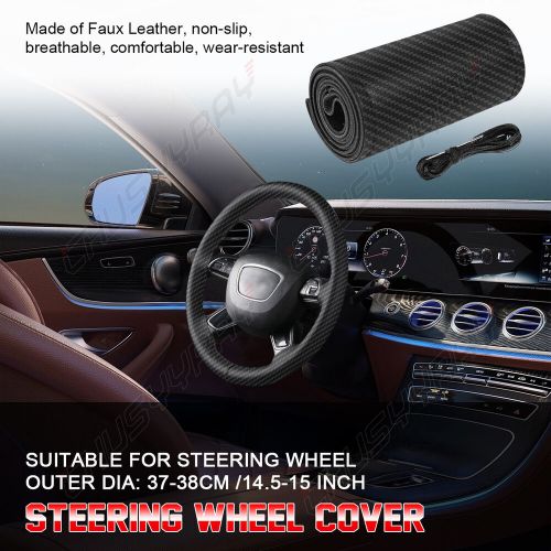 15" Steering Wheel Cover Carbon fiber pattern Genuine Leather for Toyota Prius, US $25.89, image 4