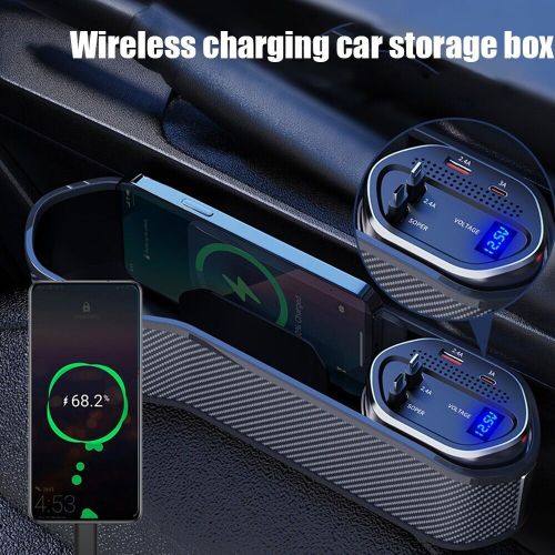 Car Storage Box Console Side Pocket Organizer Charger Wireless Charger Cable, US $75.31, image 5