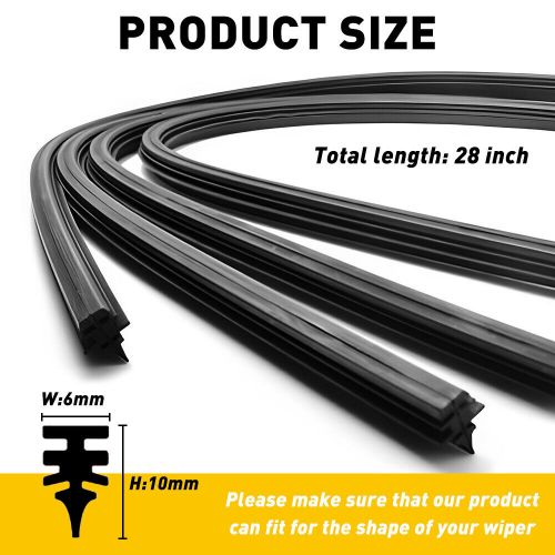 4pcs universal auto car bus rubber frameless windshield wiper blade refills 28in