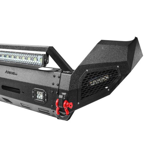 Aaiwa for 2016-2023 toyota tacoma front/rear bumper w/winch plate &amp; lights kit