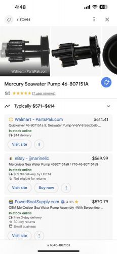 Mercruiser 454 raw water pump, US $299.00, image 5