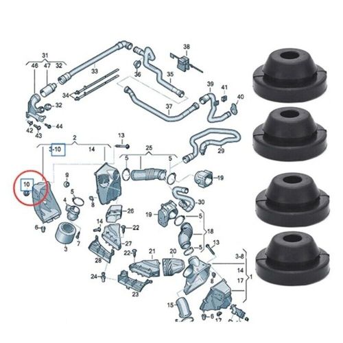 Engine Cover Rubber Mount for Golf 036129689B Set of 4 for Perfect Match, US $13.10, image 8