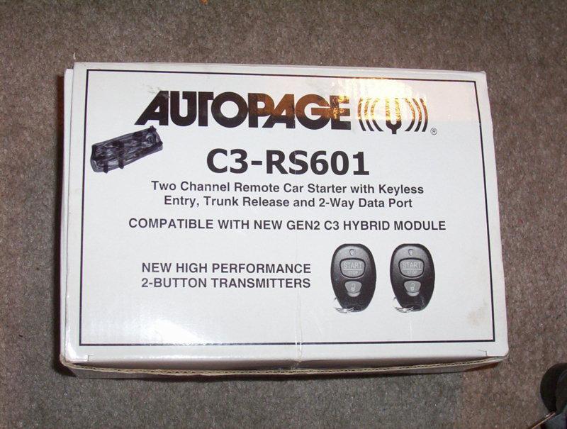 Autopage c3-rs601 two channel remote car starter with keyless entry 2 way data 