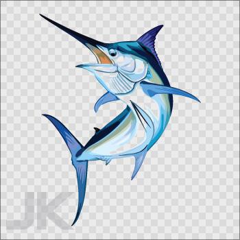 Decal stickers fish salt water marlin l 0500 xf96x
