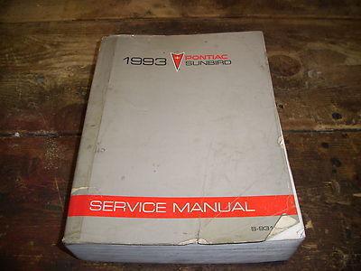 1993 pontiac sunbird factory issue repair manual