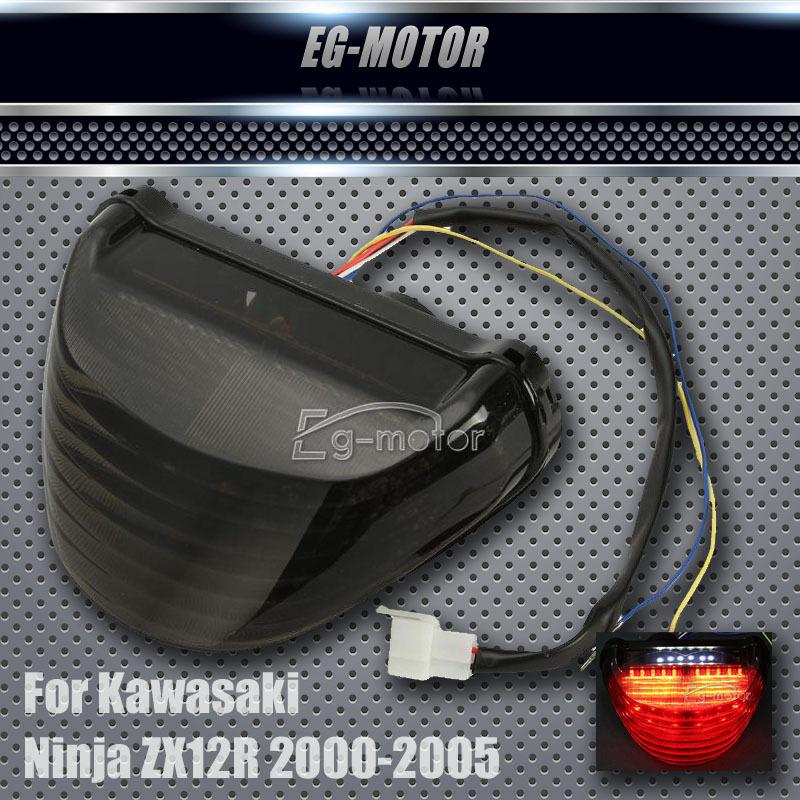 Integrated taillight brake turn signals for kawasaki ninja zx12r 2000-2005 smoke