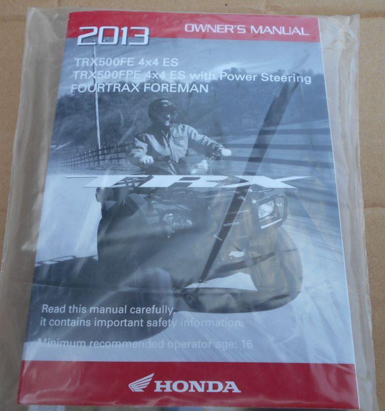 13 honda owners manual trx500fe 4x4 es fourtrax foreman 2013 + tips booklet 