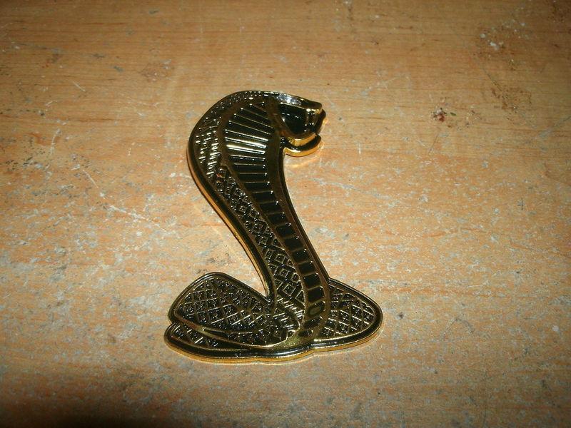 Ford mustang shelby cobra torino cobra metal cobra snake emblem new gold 4 inch