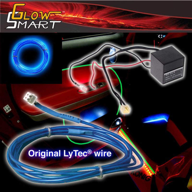 El wire 10ft light glow rope neon blue string with 12v transformer