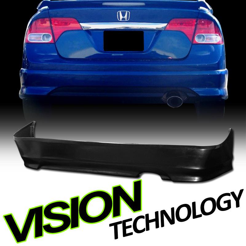Poly-urethane 06-11 civic 2d/2dr coupe jdm hfp rear bumper lip spoiler body kit